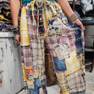 August 2024 NEW Style - A Rare Bird Flannel Patchwork Pant- One Size